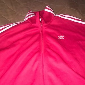 Adidas sweat jacket red and white